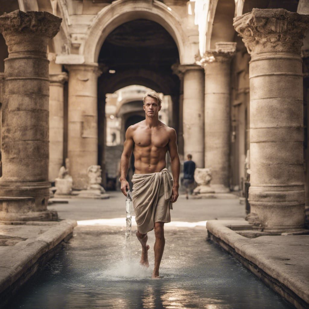 Roman Market Entrance with Blonde Man