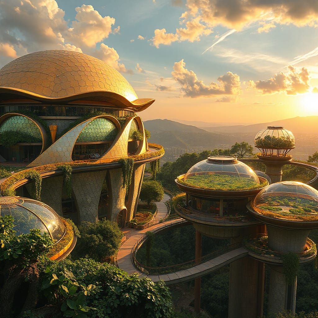 Solarpunk Arcology in Emerald Valley