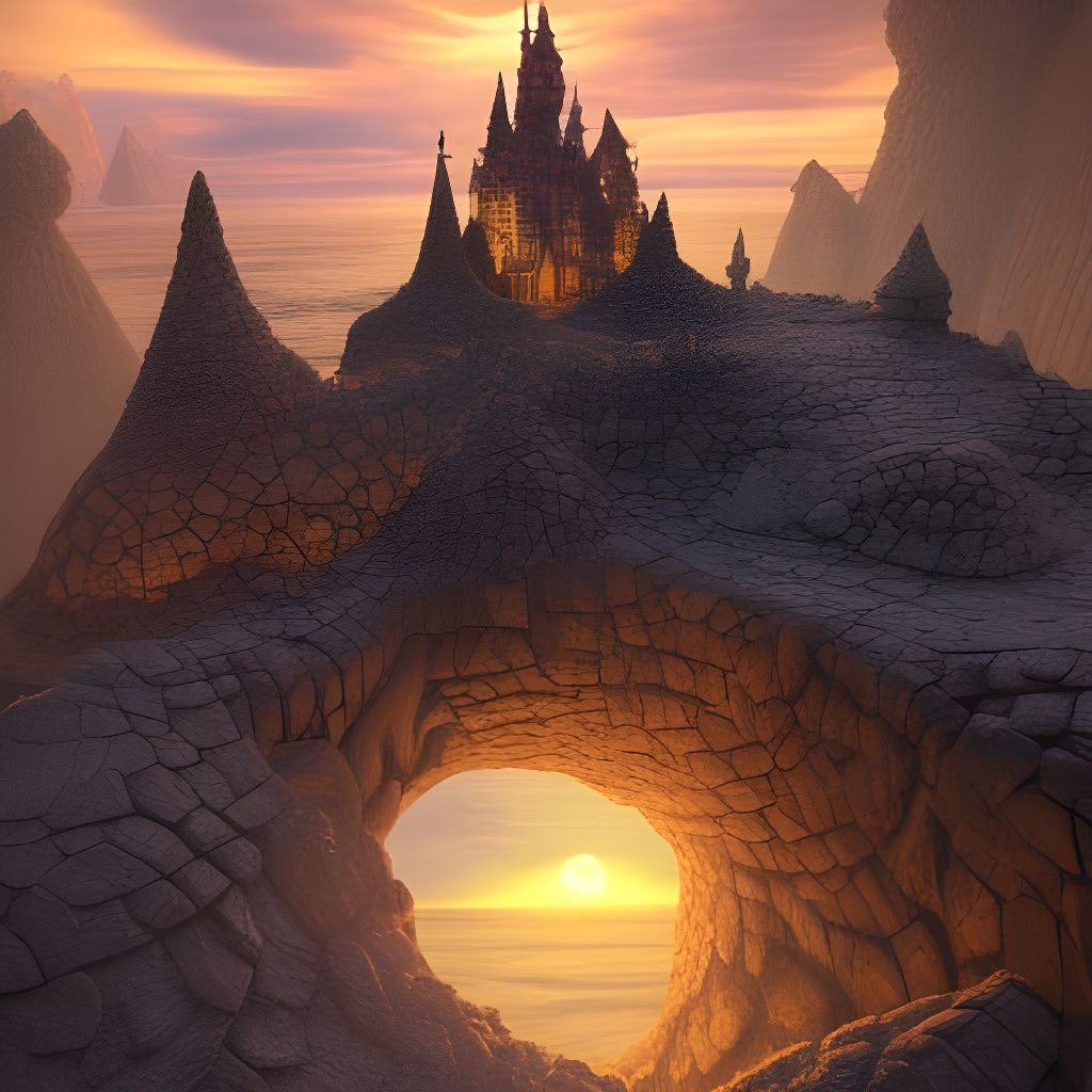 Miniature Castle in Dragon Septarian Geode Crystal