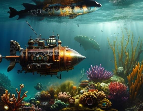 underwater steampunk submarine outtakes