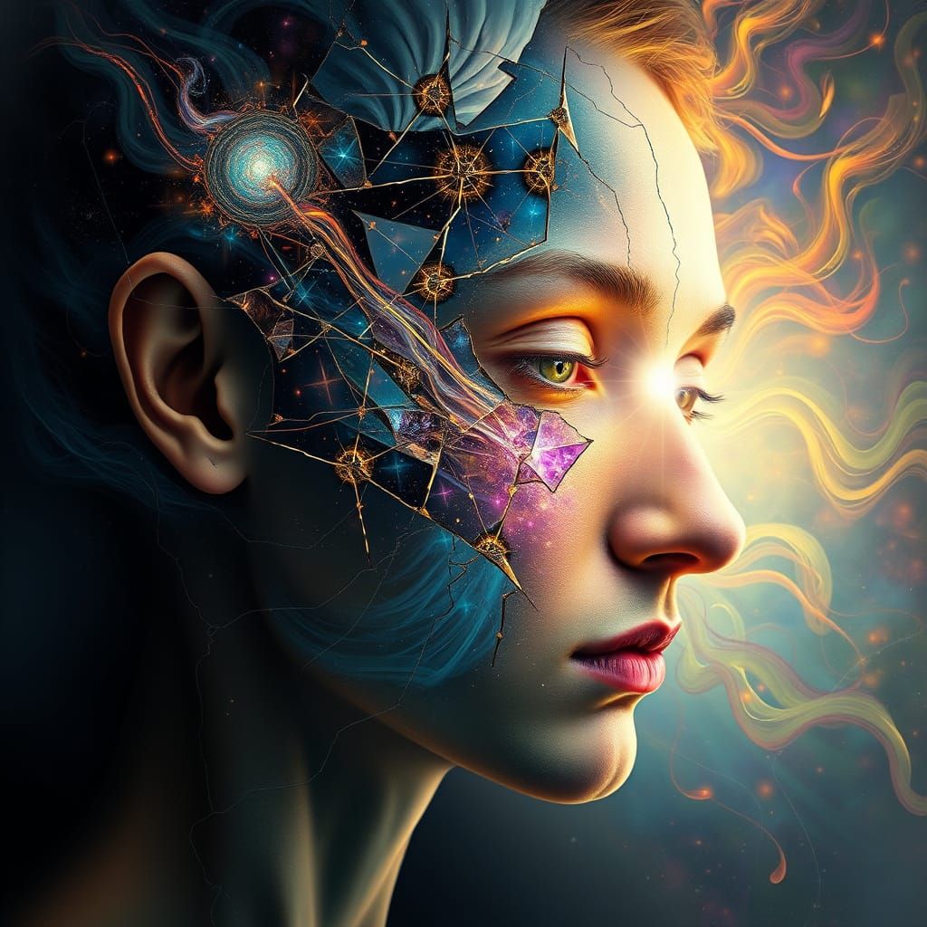 Ethereal Portrait of the Soul in Surrealist Dreamscapes