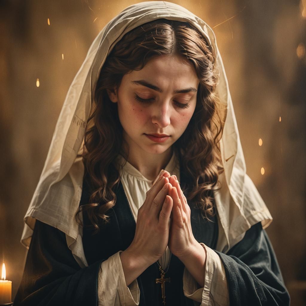 Saint Mary Praying: Fine Art Portrait