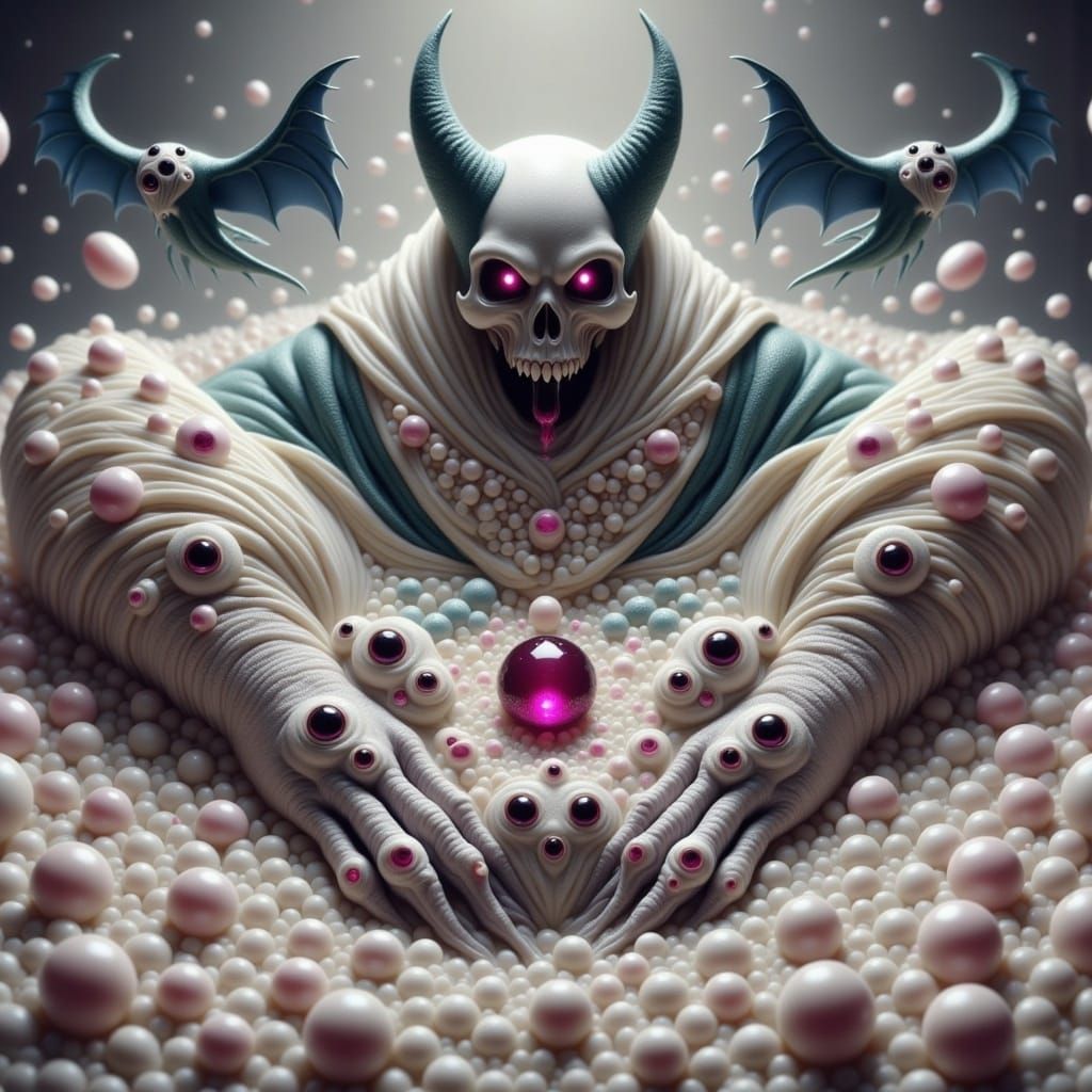 Creepish Cute Gemstone and Tar Abstraction