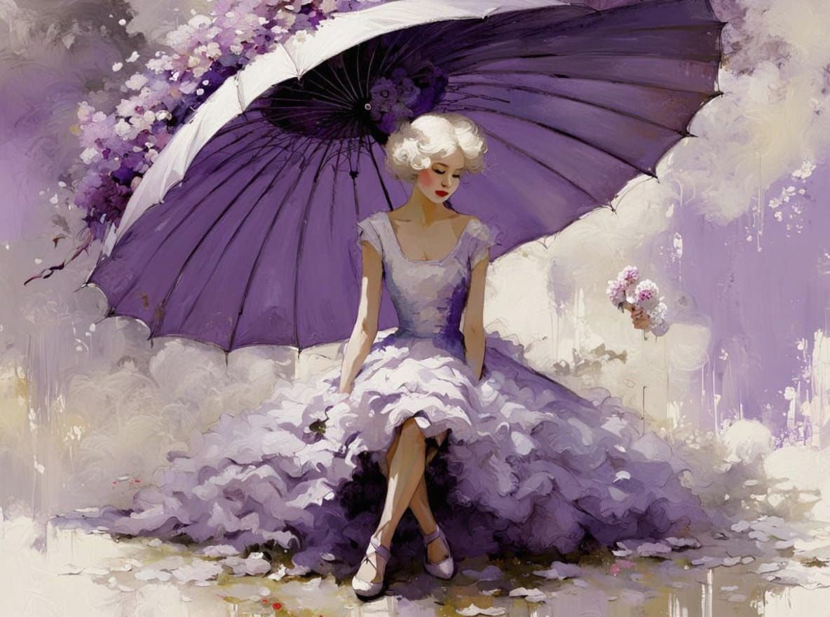 Woman with Purple Parasol