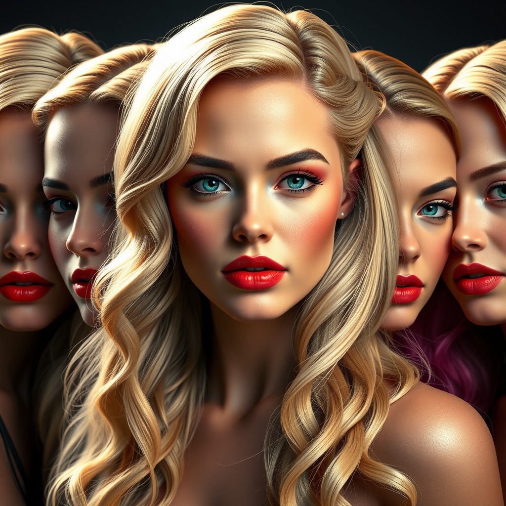 Blonde Models Portrait in Comic Book Style