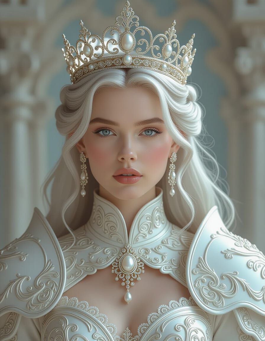 Regal Woman in Ornate Armor: Fantasy Portrait