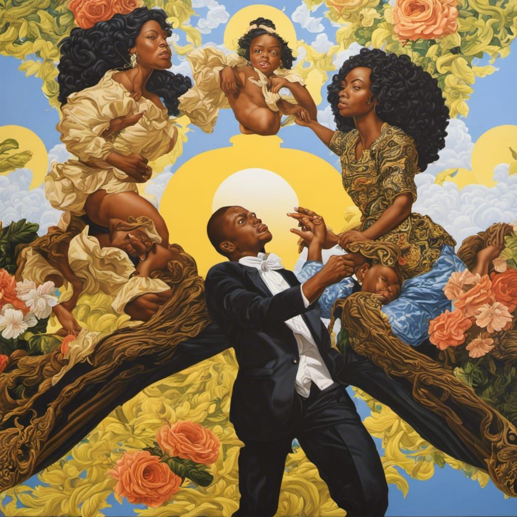 Contemporary Family Portrait in Botanical Style