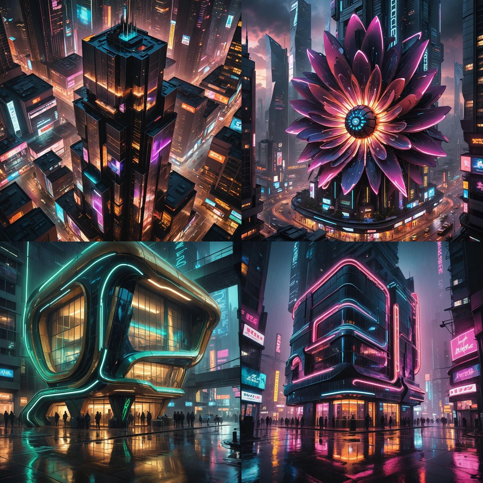 Cyberpunk Building Inspired by Fluid Architecture