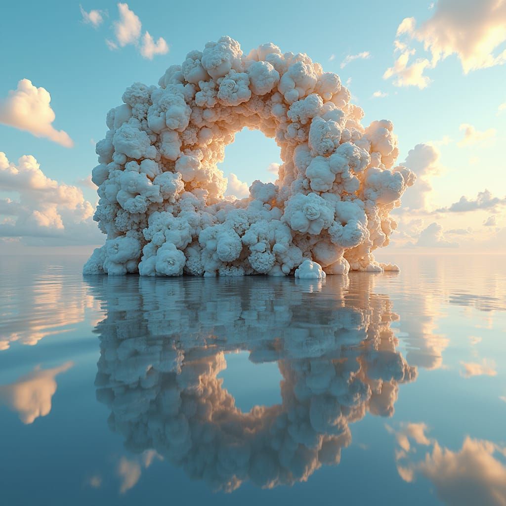 Abstract Mirrored Building in 3D Render