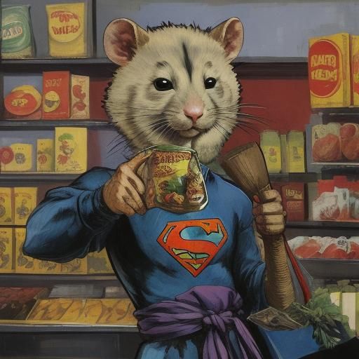 Super Rat: Warhol and Cezanne Superhero Animal