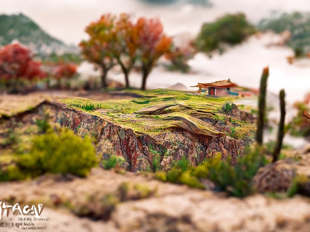 Tachisme Landscape Vista in 3D Render