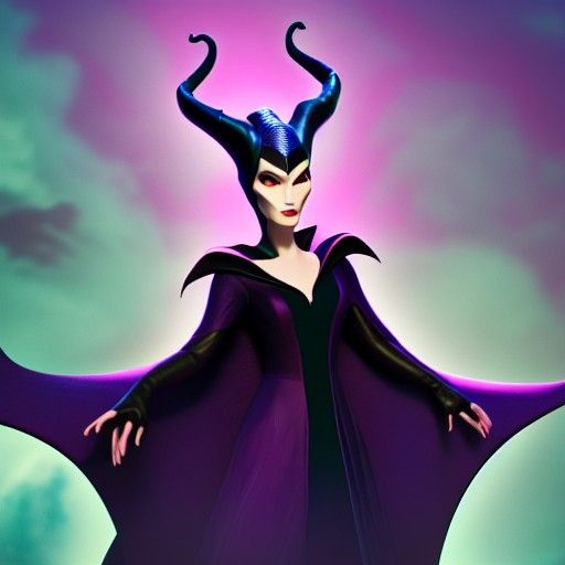 Maleficent in Pixar Style 3D Digital Art