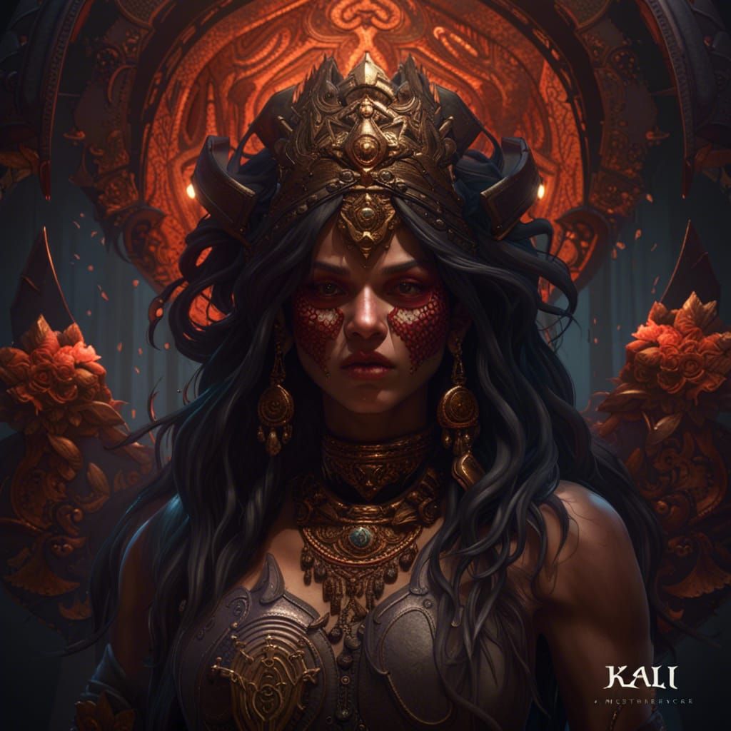 Hyperdetailed Kali in Dark Fantasy Style
