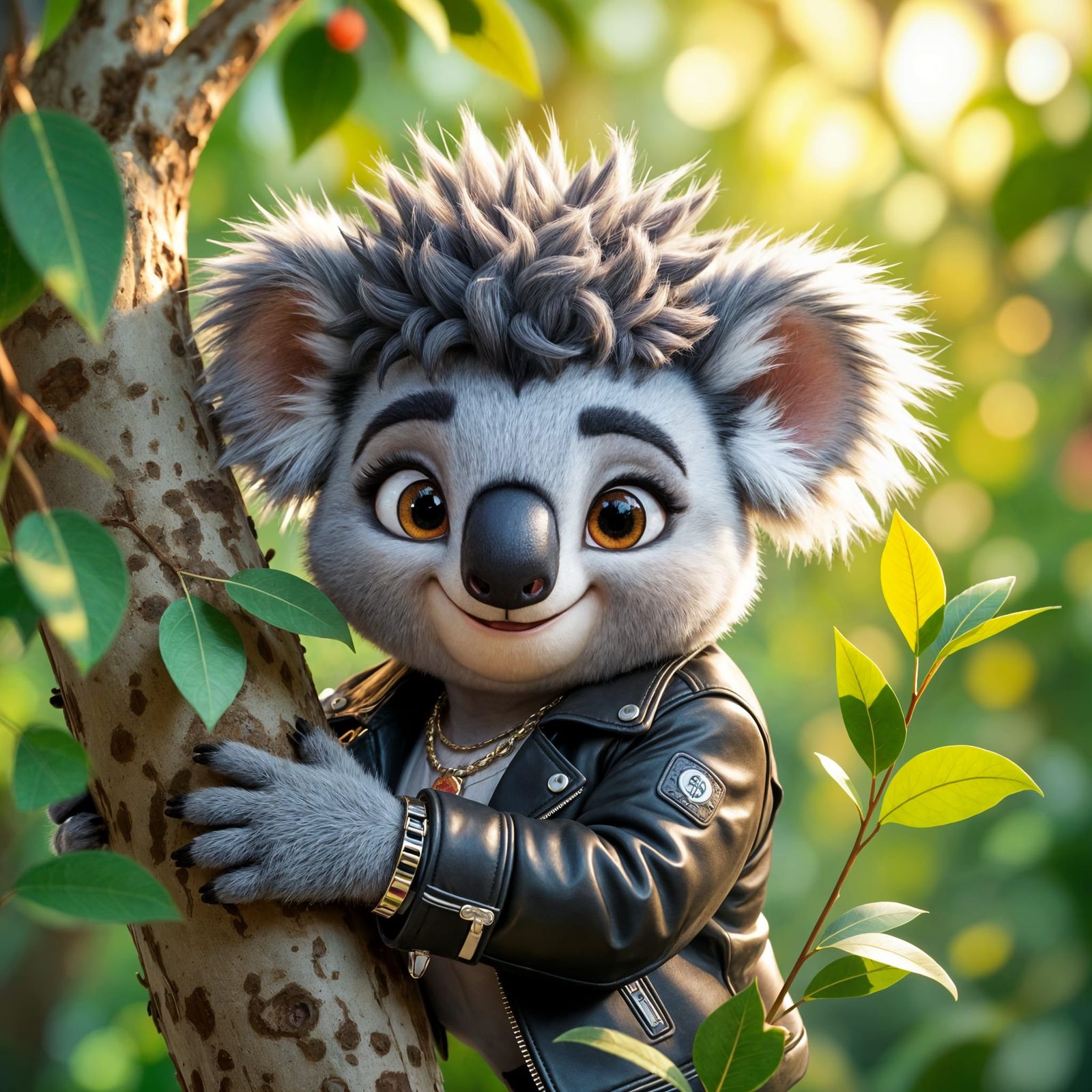 Chubby Koala in Punk Rock Style