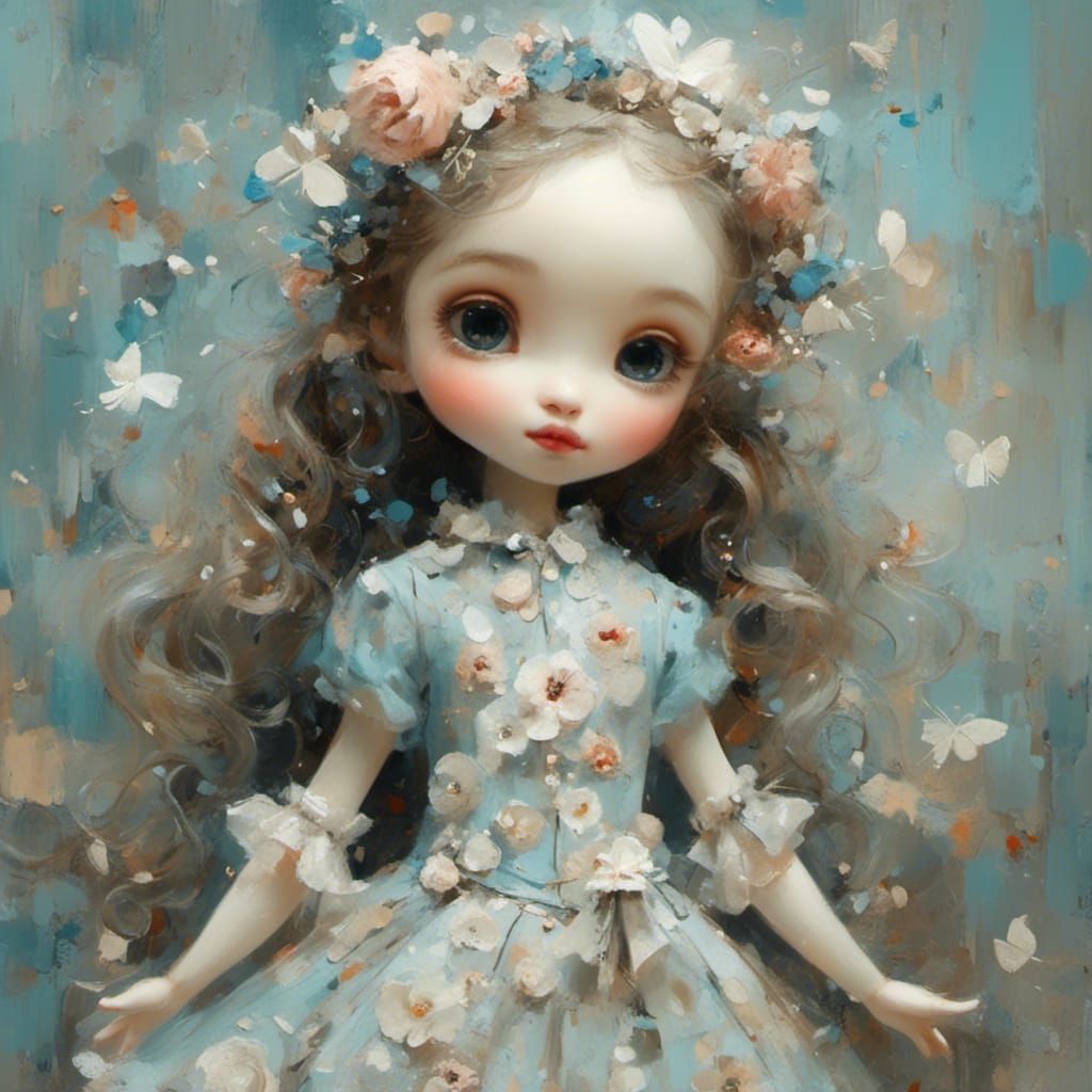 Math Girl in Dress, AI Generated Character Art