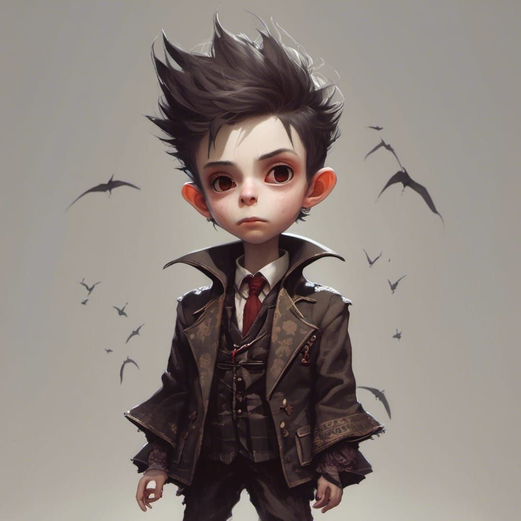 Cute Cartoon Vampire Boy in 3D