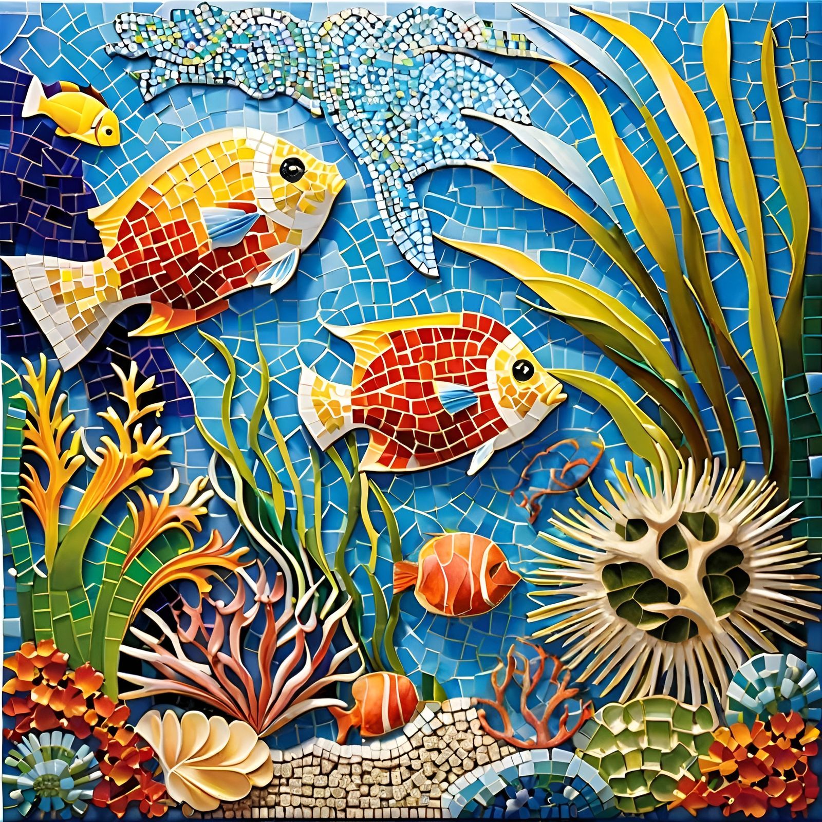 Mosaic underwater scene