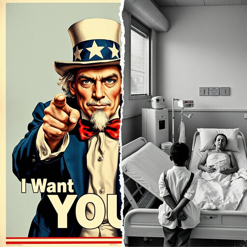Uncle Sam's Guilty Conscience in Realistic War Propaganda
