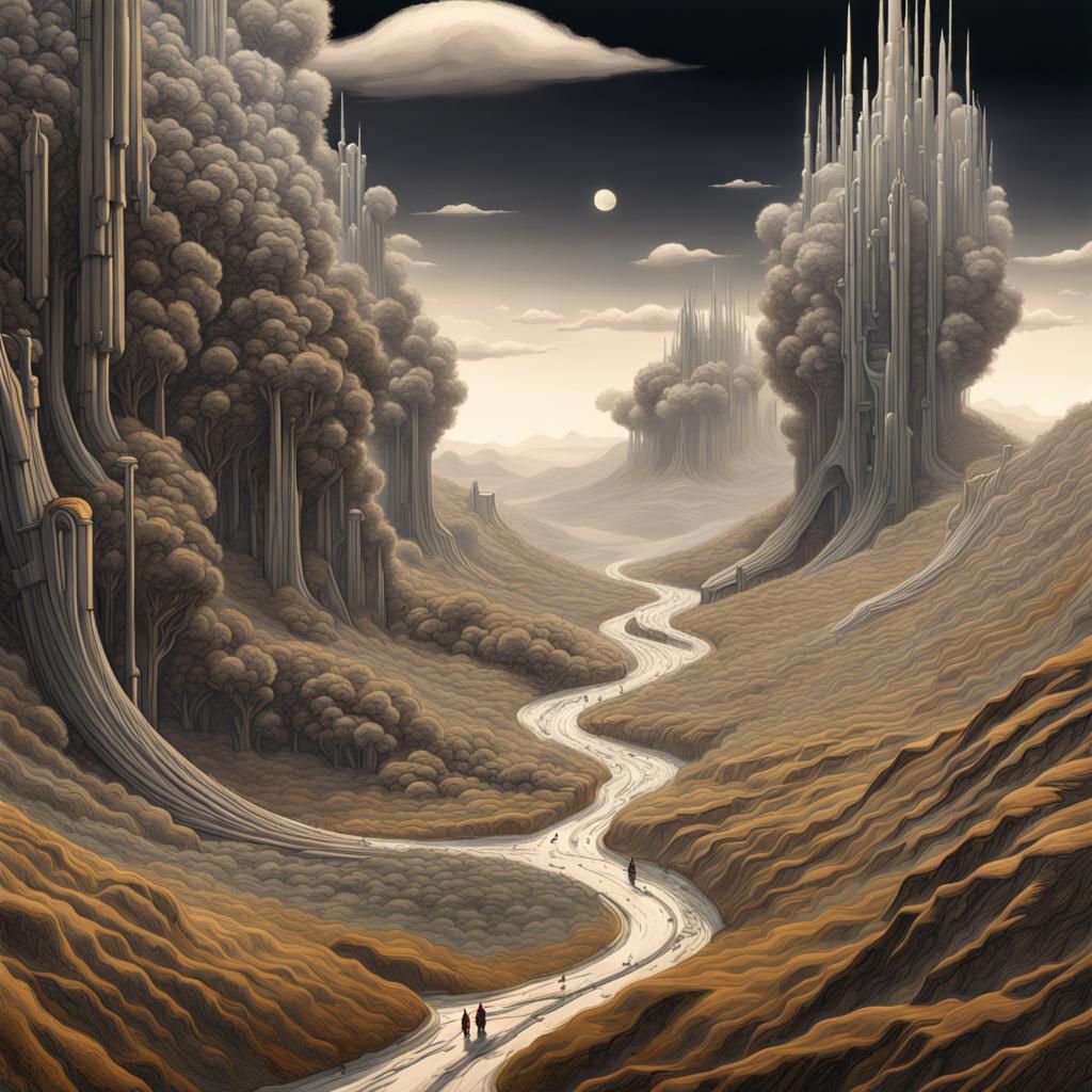 Breathing Hairy Landscape: Sci-Fi Artwork