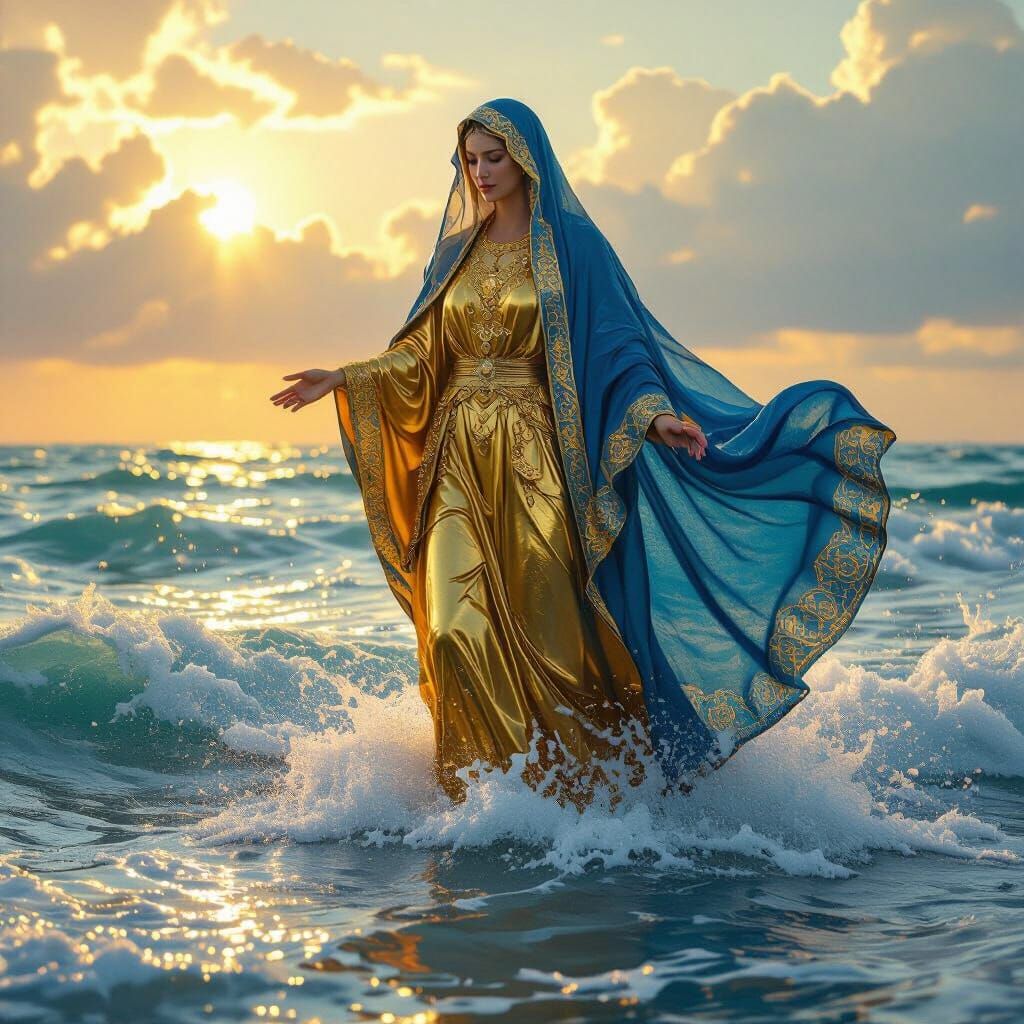 Panagia Emerging From Sea in Byzantine Style