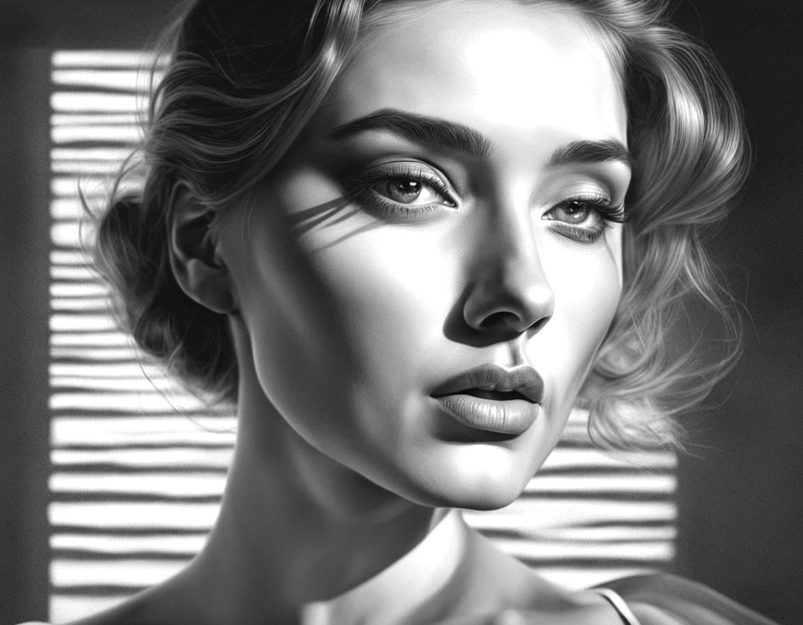 Hyper-Realistic Pencil Portrait in Filmic Style