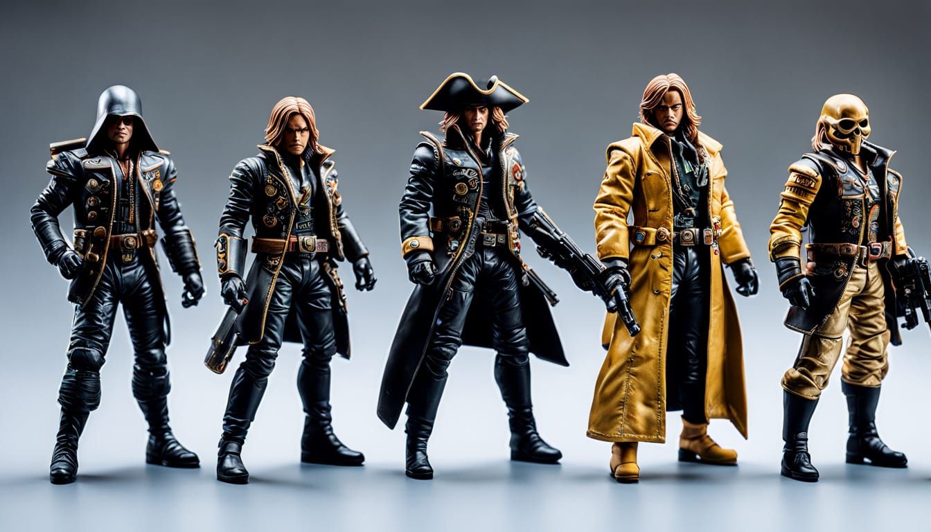 Retro-Futuristic Captain Harlock Action Figure Boxes in Phot...