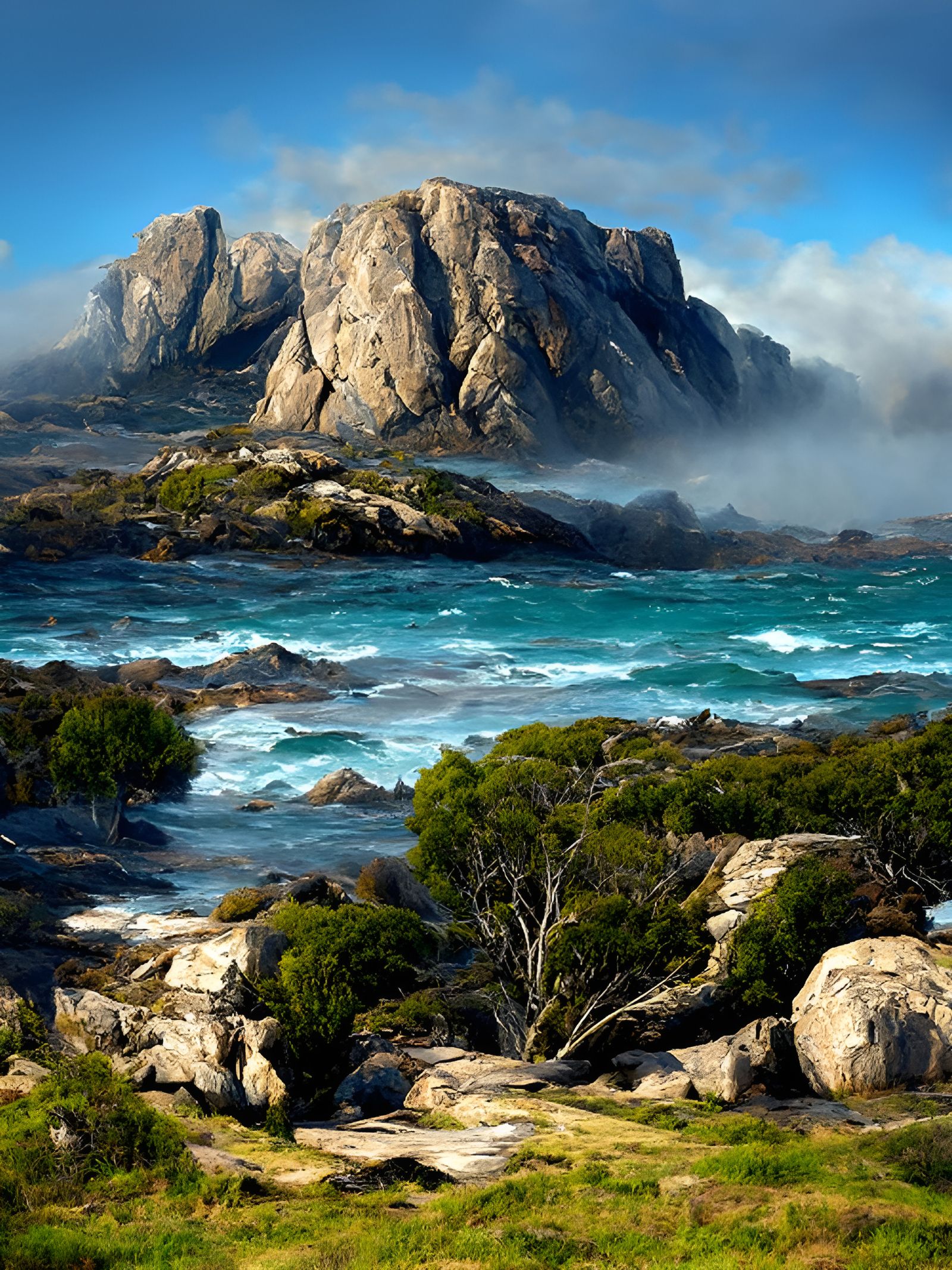 Windswept island off Tasmania
