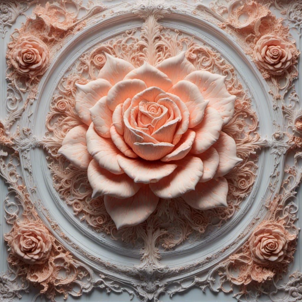 Leopard Lace Rose Backlit by Rising Sun