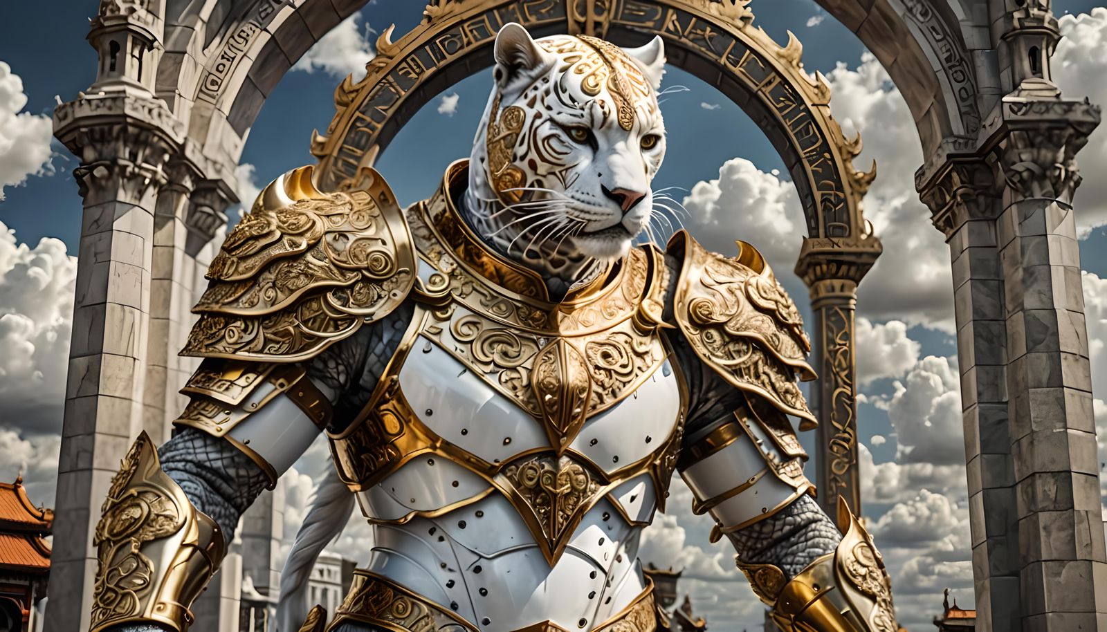 Winged Panther Warrior Guarding Time Gate