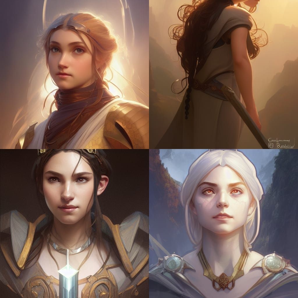 Fantasy Cleric Portrait in Hyperdetailed Style