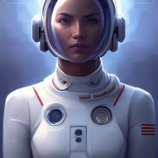 Futuristic Astronaut Portrait with Dynamic Lighting