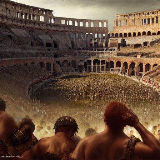 Gladiator in Ancient Rome Oil Painting