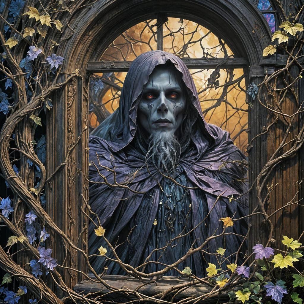 Epic Ghost in Haunted House, Dark Fantasy Art