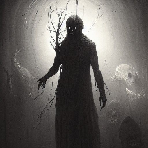 Horrifying Ghoul in Dark Fantasy Style