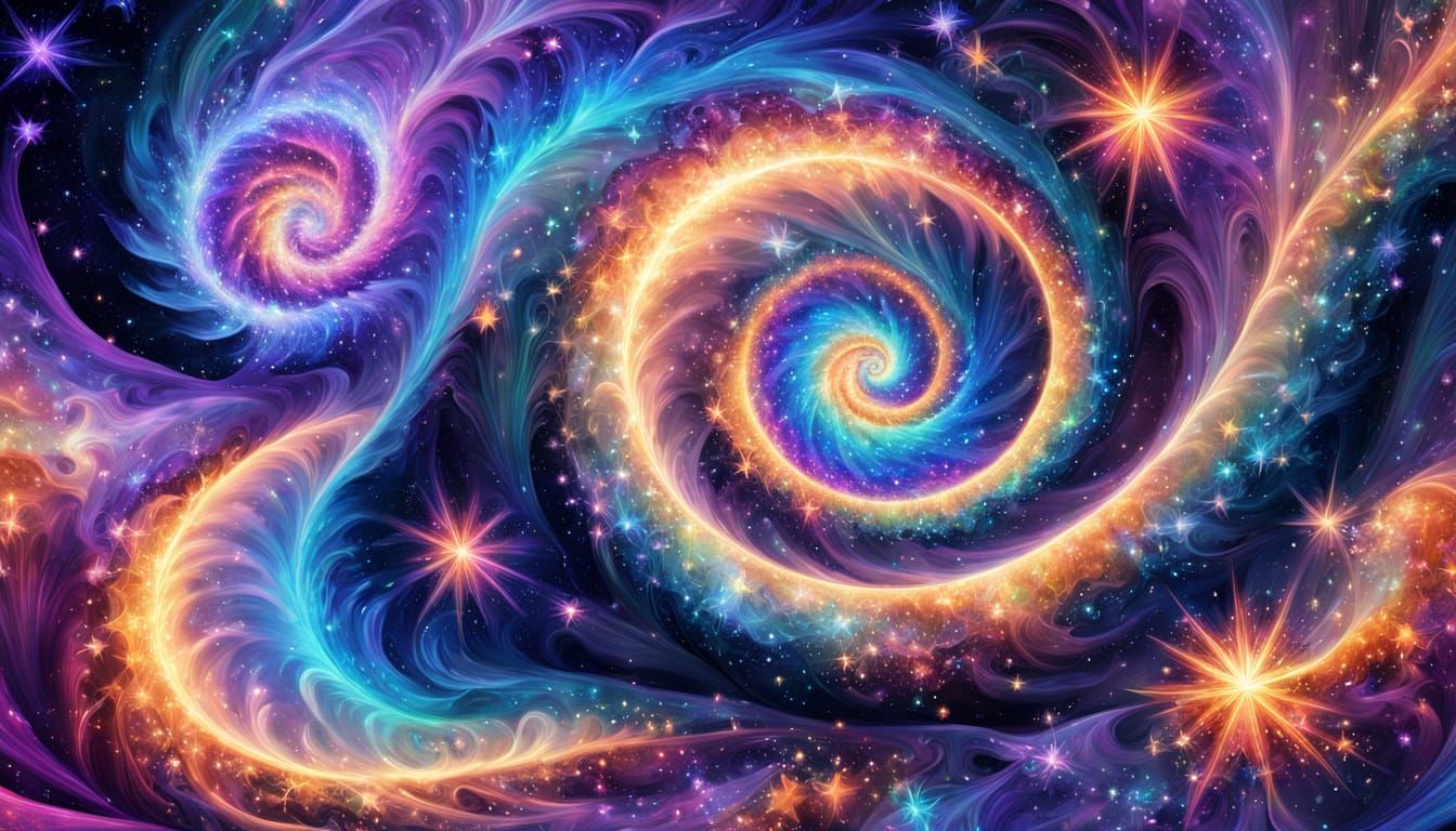 Celestial Vortex in Opalescent Hues