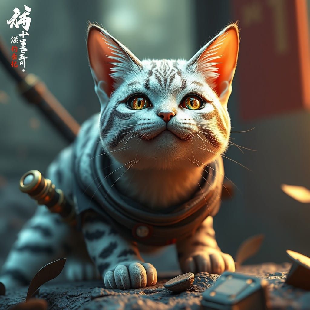 Anime-Inspired 3D Cat Concept Art in Stunning 8K Resolution