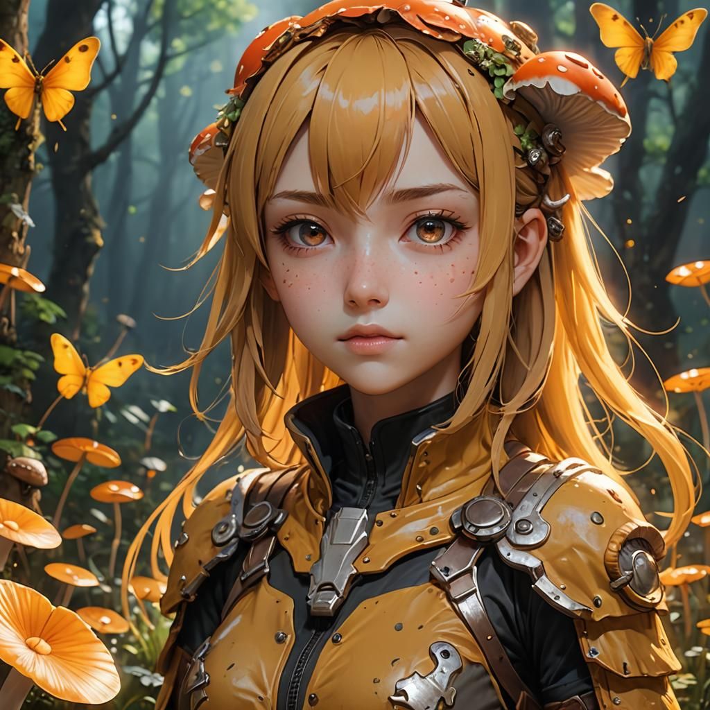 Detailed 3D Anime Mushroom Concept Art