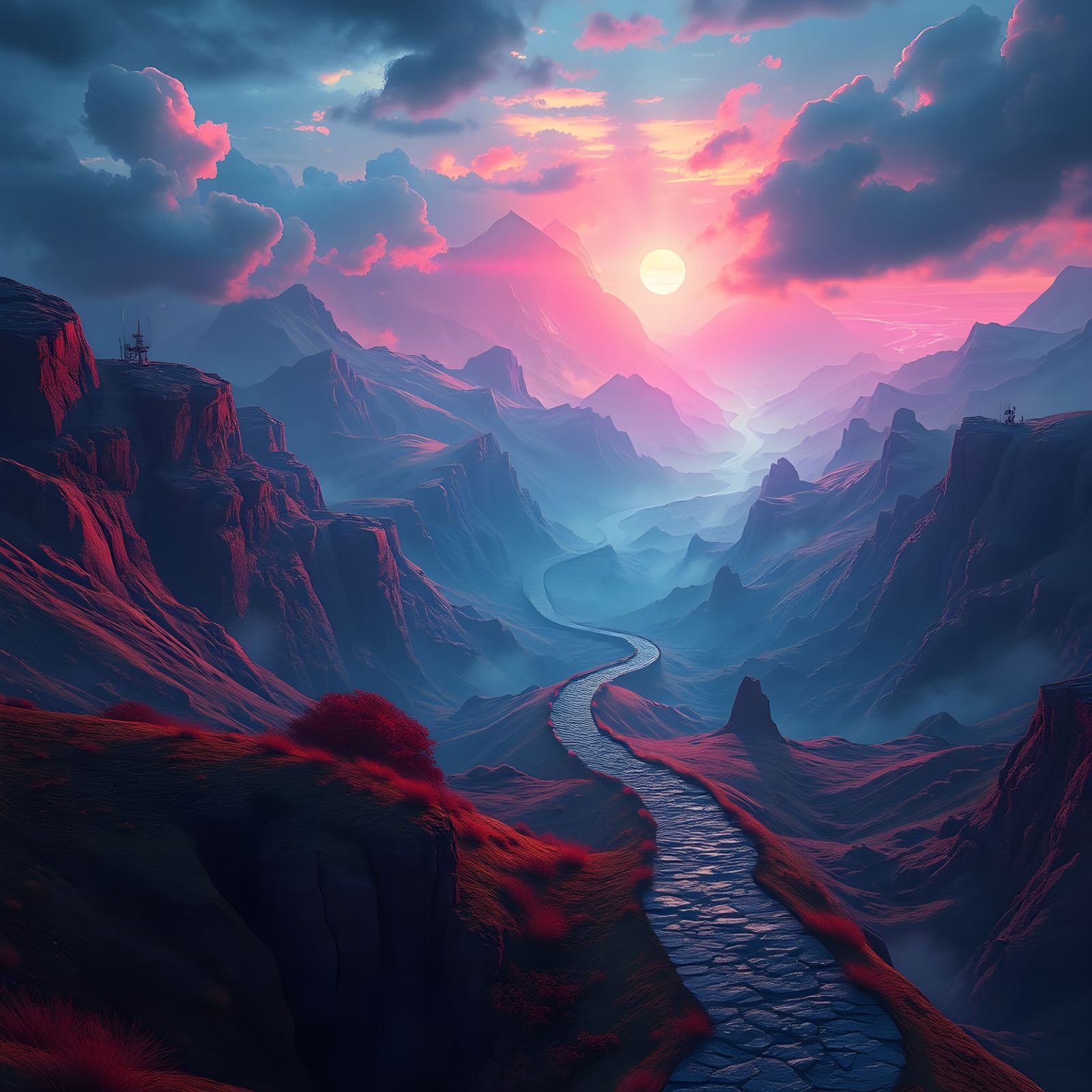 Surreal Progression Through Dreamlike Realms