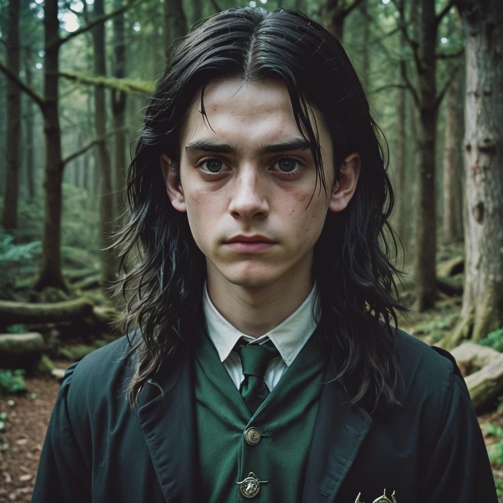 Slytherin Student Portrait in Cinematic Style