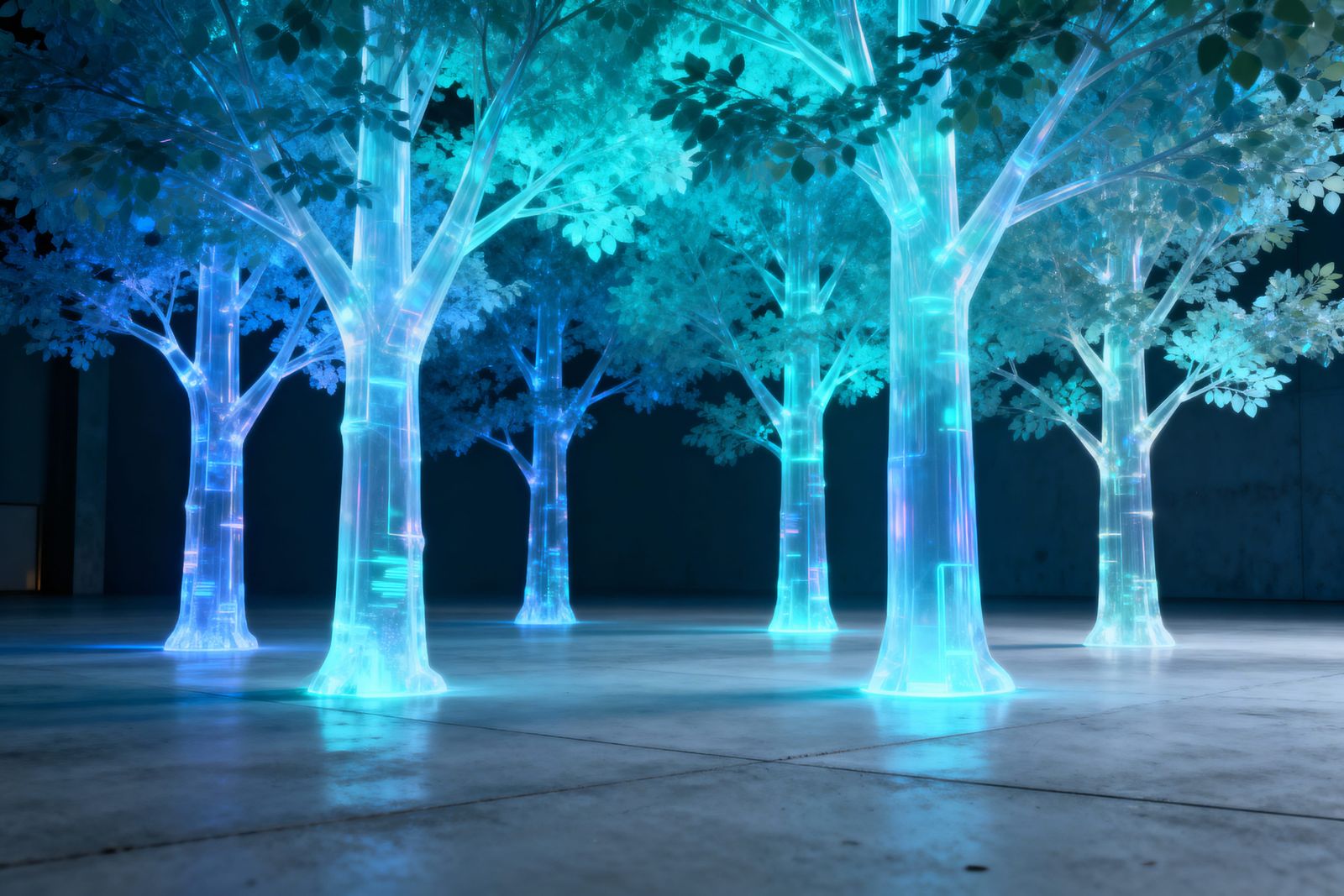 Holographic Forest With Concrete Floor