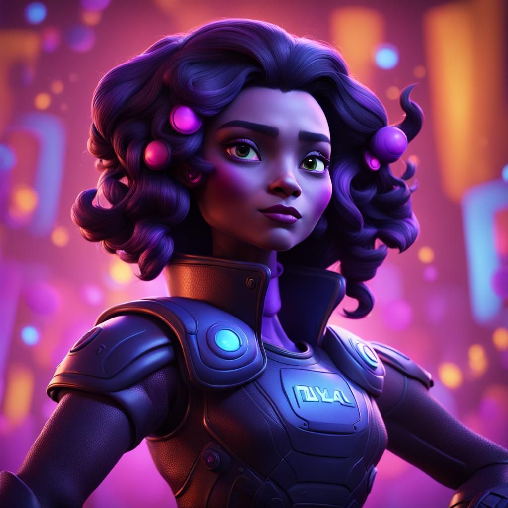 Dark Matter as Female Villain: 3D Digital Art