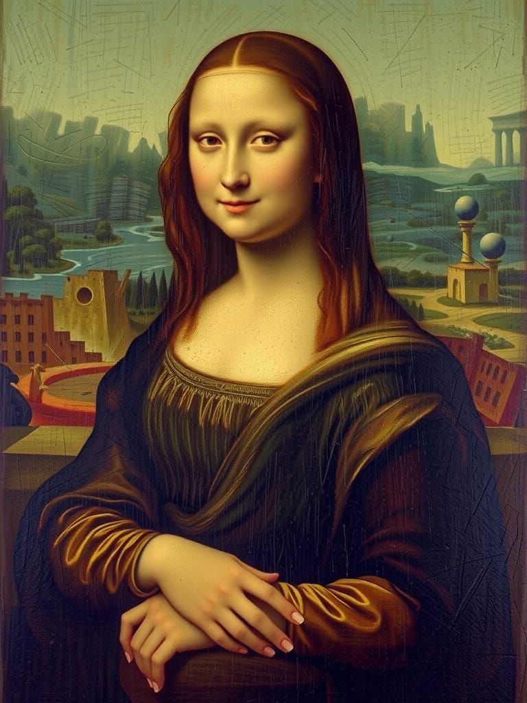 Cinematic Photorealistic Mona Lisa in Unreal Engine 5 Style