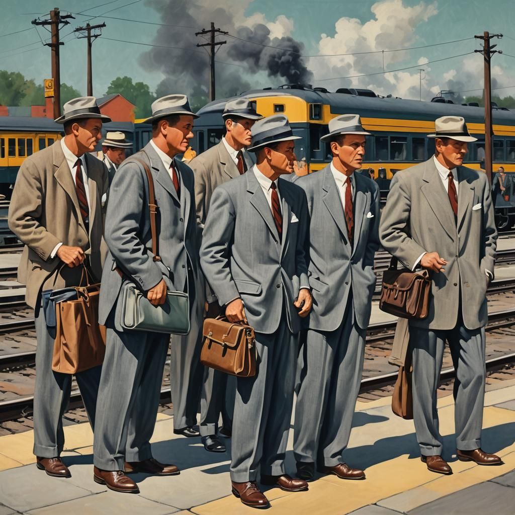 1950s Commuters in Grey Flannel Suits: Abstract Art
