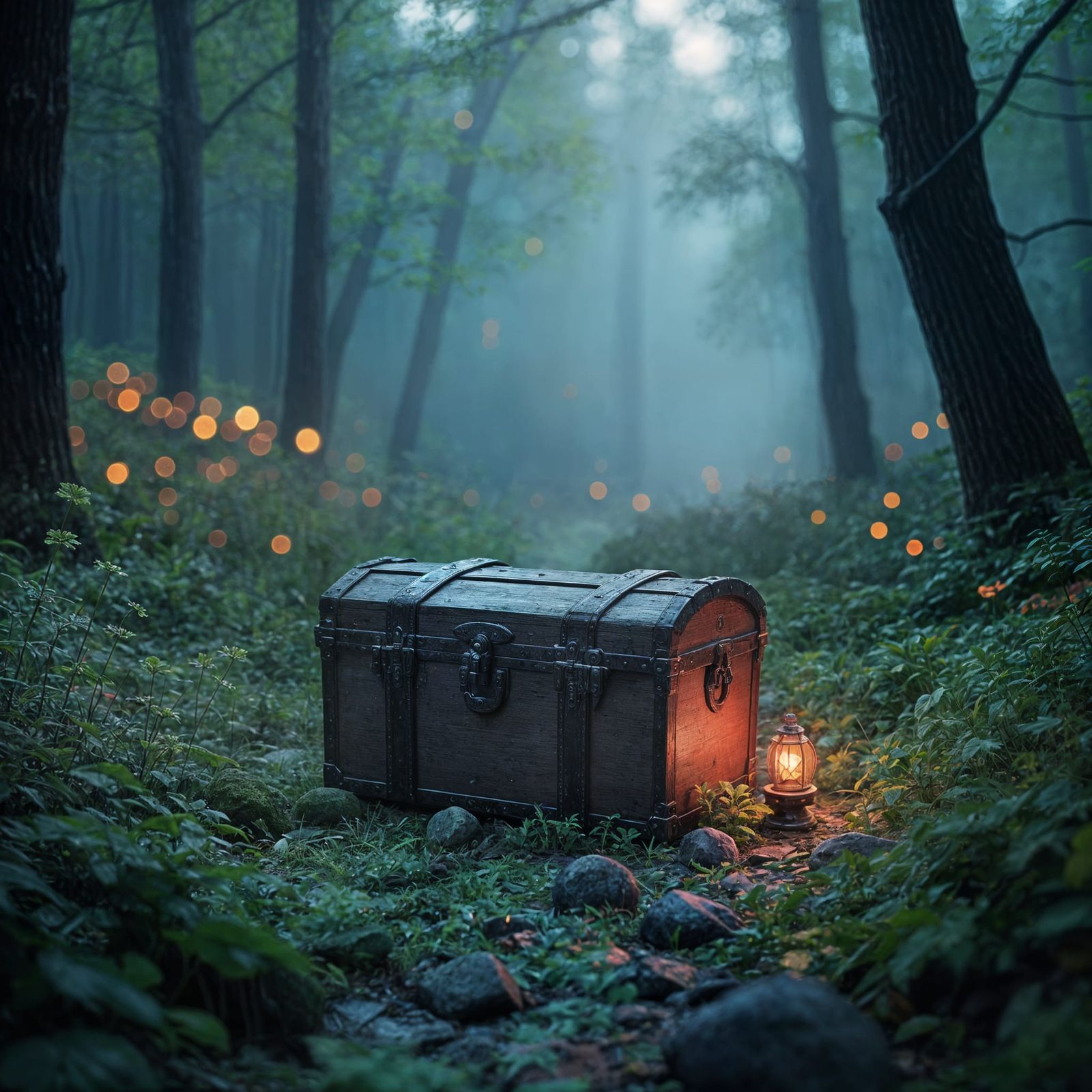Antique Trunk in Surreal Dreamscape