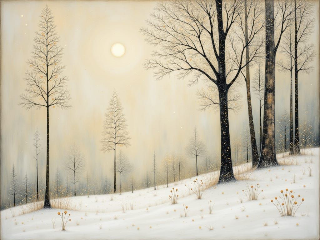 Whimsical Snowdrops Emerge from Frosty Landscape in a Dreaml...