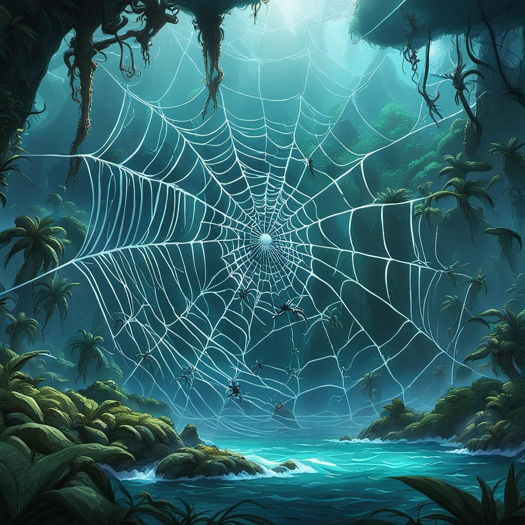 Forbidden Island: Giant Spiders Weaving Colossal Webs