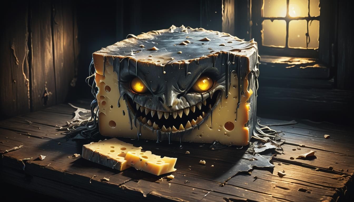 Gothic Horror Cheese in Greg Rutkowski Style
