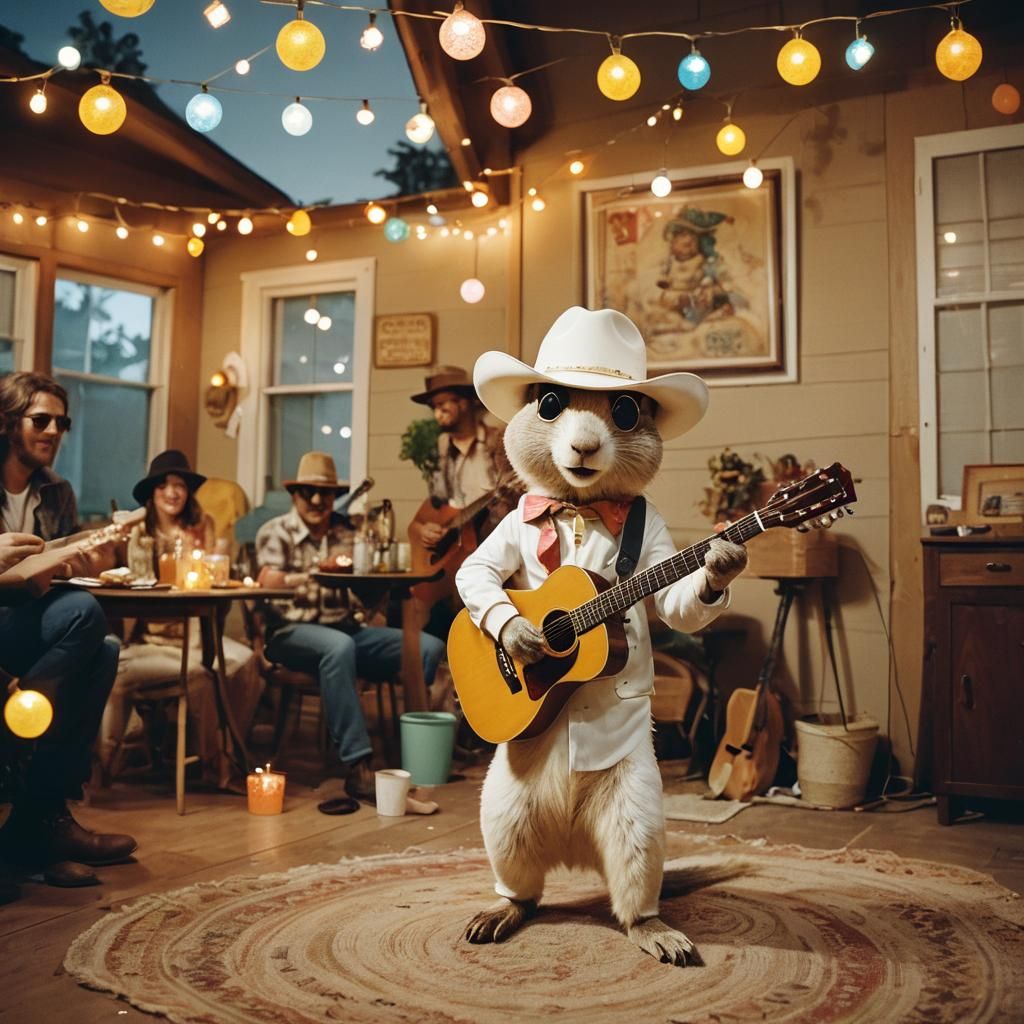 Gopher Cowboy Guitar Player at Party