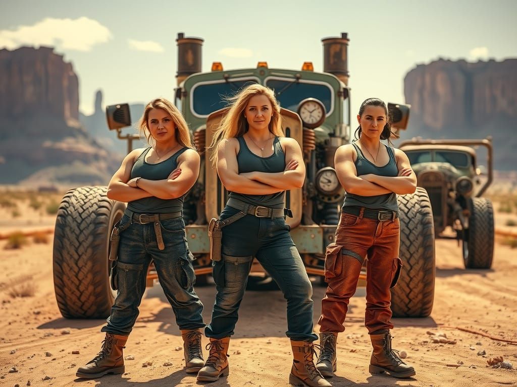 Steampunk Mechanics in a Desert Landscape