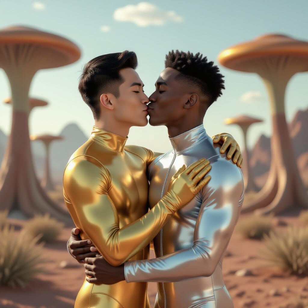 Young Captain and Doctor Kiss on Alien Planet